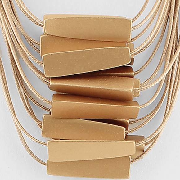 Wooden Triangle Multi Cord Necklace - Picture 2 of 2